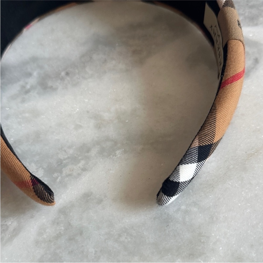 Burberry Beige and Black Checkered Headband - Picture 8 of 10